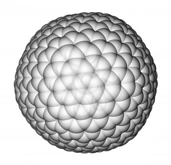 Nanocluster fullerene C540 molecular structure on a white background