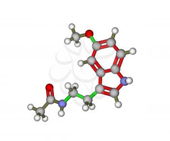 Calculated molecular structure of melatonin