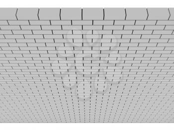 Gray Brick Wall. Concept 3D illustration.