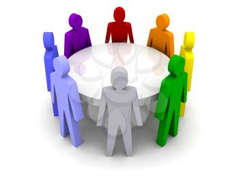 Conference of different people. Concept 3D illustration