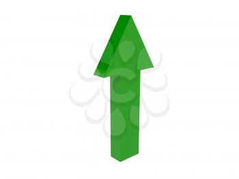Arrow up icon over white background. Concept 3D illustration.