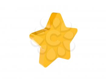 Star icon over white background. Concept 3D illustration.