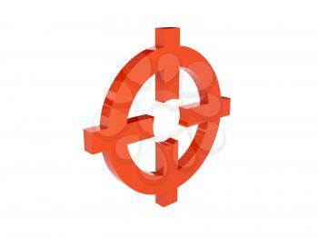 Target icon over white background. Concept 3D illustration.