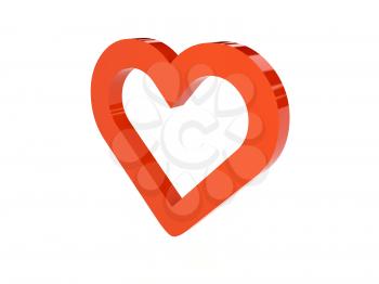 Heart icon over white background. Concept 3D illustration.