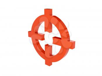 Target icon over white background. Concept 3D illustration.