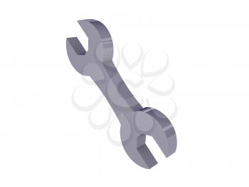 Wrench icon over white background. Concept 3D illustration.