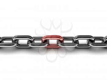 Red link. Concept 3D illustration.
