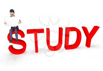 Businessman Study Representing Executive Studies And Train 3d Rendering