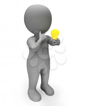 Lightbulb Idea Representing Thinking Contemplating And Innovations 3d Rendering