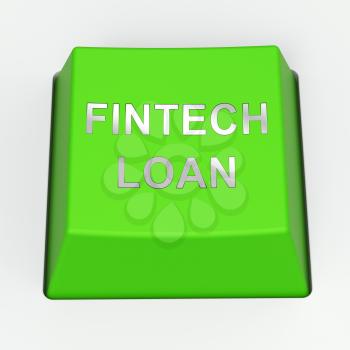 Fintech Loan P2p Finance Credit 3d Rendering Shows Online Money Microcredit Or Lending Virtual Transactions