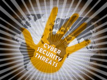 Cybersecurity Threats Cyber Crime Risk 2d Illustration Shows Criminal Data Breach Vulnerability And System Warning