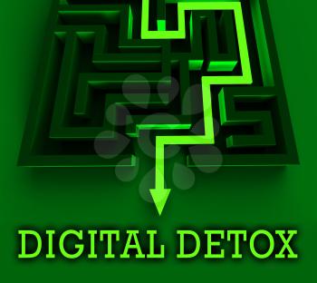 Digital Detox Digital Gadget Cleanse 3d Rendering Shows Rehabilitation From Using A Smartphone Internet Or Laptop