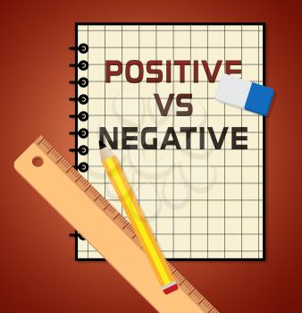 Positive Versus Negative Report Depicting Reflective State Of Mind. Motivation And Optimism Vs Pessimism - 3d Illustration