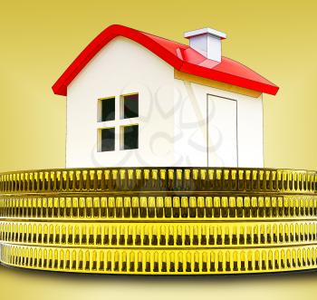 Uk House Prices Cash Means Economic Financial Valuations In The United Kingdom. Rising Or Falling British Property Values - 3d Illustration