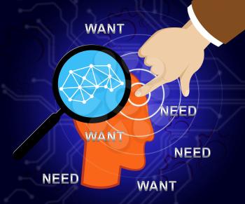 Need Versus Want Words Depicting Wanting Something Compared With Needing It. Comparison Or Desires And Priorities - 3d Illustration