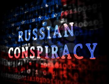 Russian Conspiracy Scheme Design. Politicians Conspiring With Foreign Governments 3d Illustration. Complicity In Crime Against The Usa