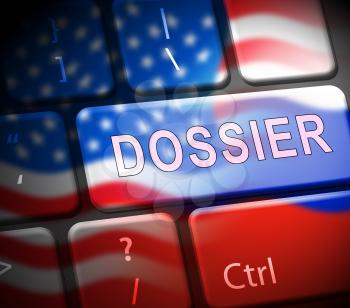 Dirty Dossier Key Containing Political Information On The American President 3d Illustration. Investigation Data From Spying On Russia