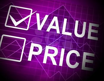 Price Vs Value Graph Comparing Cost Outlay Against Financial Worth. Product Pricing Strategy Or Investment Valuation - 3d Illustration