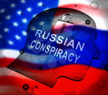 Russian Conspiracy Scheme Design. Politicians Conspiring With Foreign Governments 3d Illustration. Complicity In Crime Against The Usa