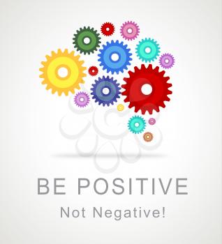 Positive Vs Negative Icon Depicting Reflective State Of Mind. Motivation And Optimism Versus Pessimism - 3d Illustration