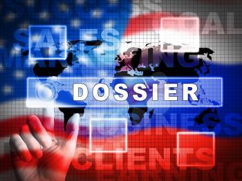 Dirty Dossier Flag Containing Political Information On The American President 3d Illustration. Investigation Data From Spying On Russia