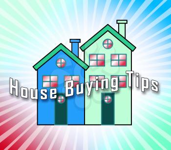 House Buying Tips Icon Depicts Assistance Purchasing Residential Property. Real Estate And Mortgage Finance Guidance - 3d Illustration