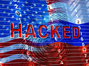 Russia Hacking American Elections Data 3d Illustration Shows Kremlin Spy Hackers On Internet Attack Usa Election Security Or Cybersecurity