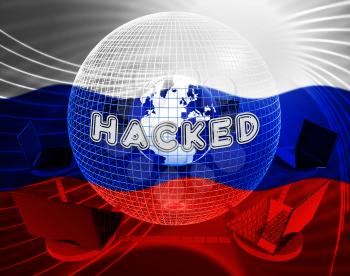 Russia Hacking American Elections Data 3d Illustration Shows Kremlin Spy Hackers On Internet Attack Usa Election Security Or Cybersecurity