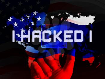 Election Hacking Russian Espionage Attacks 3d Illustration Shows Hacked Elections Or Ballot Vote Risk From Russia Online Like US Dnc Server Breach