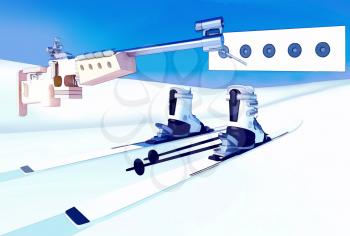  Sport background  with biathlon.