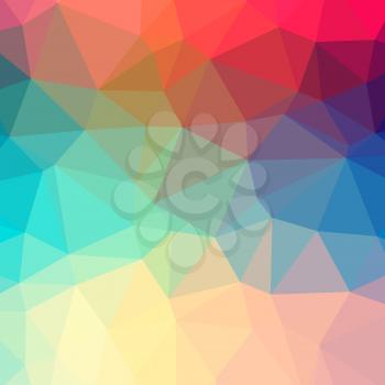 Abstract colorful triangular or polygonal background illustration.