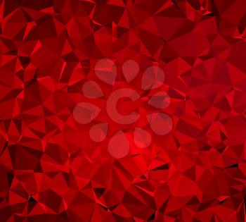 Abstract 3d dark red polygonal and low poly background. Background with dark red triangles.