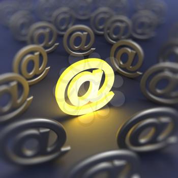 @ e-mail sign defocused. 3d render image