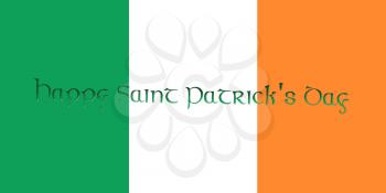 St. Patrick's Day. Flag Of Ireland With Clover Leafs 3D illustration