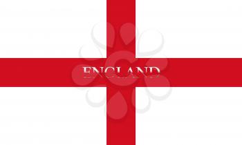 Flag of England With Country Name On It 3D illustration