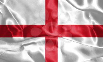 Flag of England Waving In The Wind. St George's Cross 3D illustration