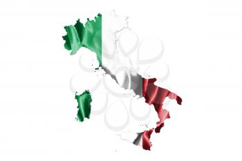 Map of Italy With Italian Flag. Official colors and proportion illustration