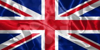 Great Britain Flag Blown in the Wind 3D illustration