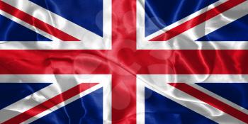 Great Britain Flag Blown in the Wind 3D illustration