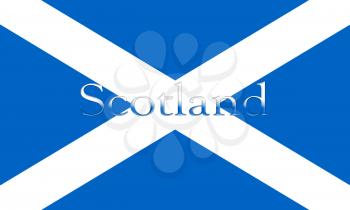 Flag Of Scotland With Country Name On It 3D illustration