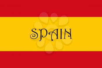 Spanish National Flag With Country Name Written On It 3D illustration