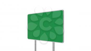 Road Sign in Green Color Isolated On White Background