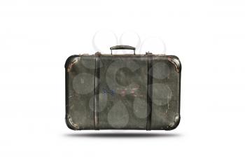 Travel Vintage Leather Suitcase With New York City Sign On It . Happy 4th of July Independence Day United States Of America 