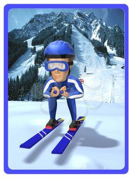 Skiing Clipart