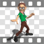 Teenage boy geek dancing