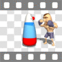 Mma man training on punching bag