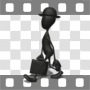 Stick figure businessman walking