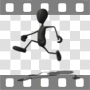 Stick man running fast