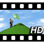 Businessman planting money flag