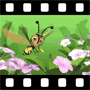 Bee and flowers